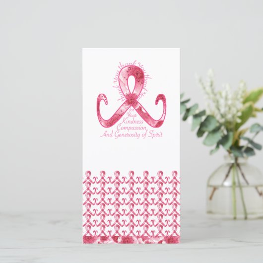 Roze lint bedankt (Staand voorkant)