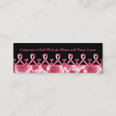 Roze lint bedankt mini visitekaartje (Achterkant)