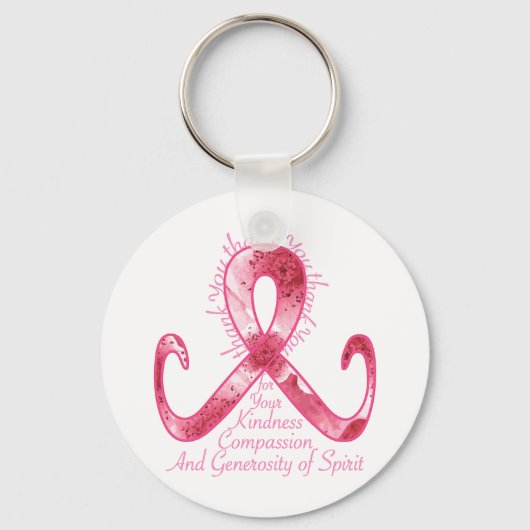 Roze lint bedankt sleutelhanger (Voorkant)