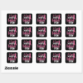 Roze lint bewustzijn borstkanker vierkante sticker (Vel)