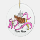 Roze lint Bewustzijnsengel Keramisch Ornament (Links)