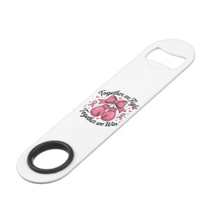 Roze Lint Bokshandschoenen Borstkanker Bewustzijn Speed Flessenopener