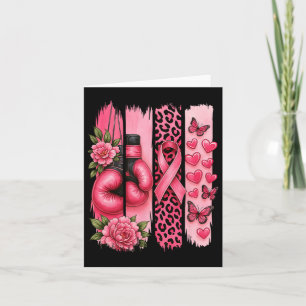 Roze lint Bokshandschoenen Luipaard borstkanker AW Kaart
