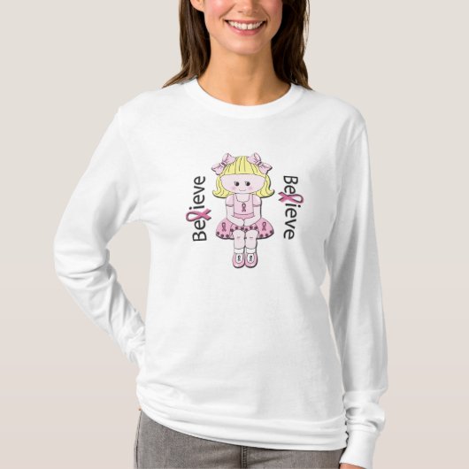 Roze lint Bonnie Long Hoeve T Shirt (Voorkant)