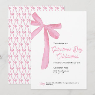 Roze Lint Boog Girly moderne Galentijn's dag Kaart