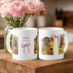 Roze Lint Boog Mama 3 Foto Collage Koffiemok