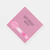 Roze lint boog verjaardag servet (Hoek)