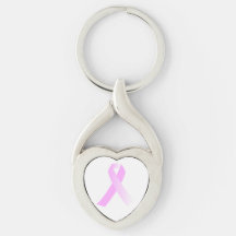 Roze lint Borstkanker Awareness Metal Sleutelhange