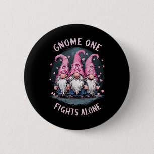 Roze lint Borstkanker Bewustzijn Gnoom One Fight Ronde Button 5,7 Cm
