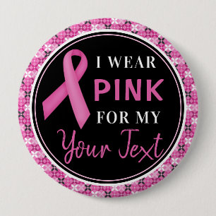 Roze Lint Borstkanker Bewustzijnsontwerp Ronde Button 4,0 Cm