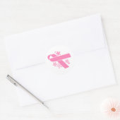 Roze lint - Borstkanker - Borstkanker Ronde Sticker (Envelop)