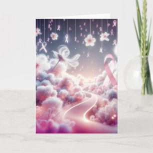 Roze lint borstkanker ondersteuning kaart