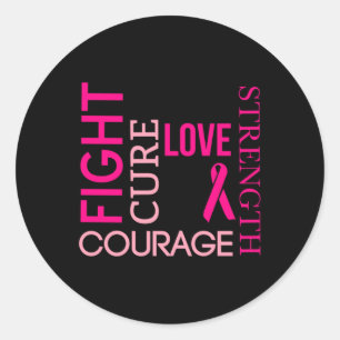 Roze lint Borstkanker Overlevenden Ronde Sticker