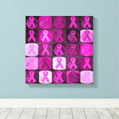 Roze lint, borstkankerbewustmakingscanvas canvas afdruk (Insitu (Houten vloer))