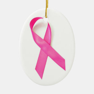 Roze Lint Borstkankerbewustzijn Keramisch Ornament