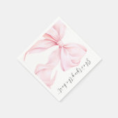 Roze Lint Bruiloft Bruidsfeest Papieren Servet (Hoek)