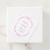 Roze lint bruiloft feest bedankjes labels (In situ)