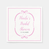 Roze lint bruiloft feest servet (Voorkant)