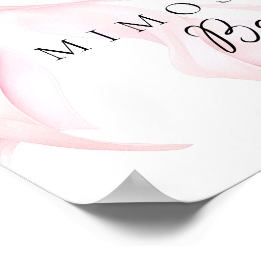 Roze Lint Bruiloft Feest Tafel Sign Poster (Hoek)