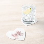 Roze Lint Bruiloft Kartonnen Onderzetters (Insitu)