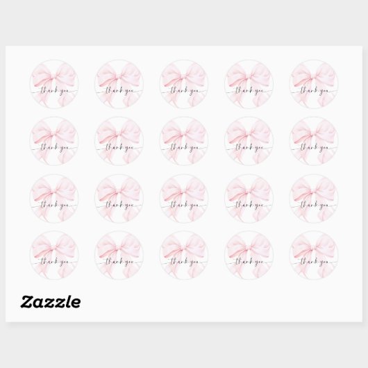 Roze Lint Bruiloftfeest Ronde Sticker (Vel)