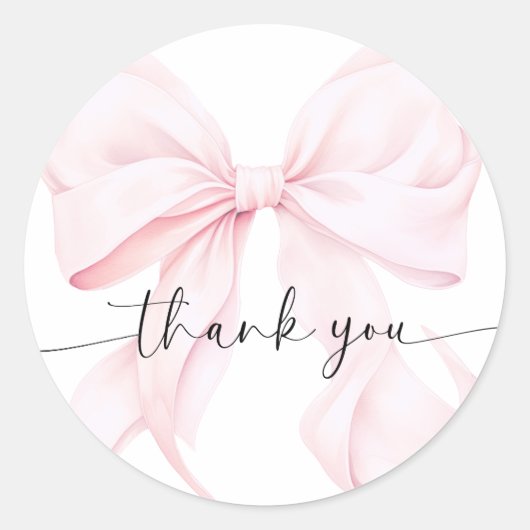 Roze Lint Bruiloftfeest Ronde Sticker (Voorkant)