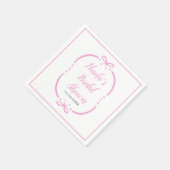 Roze lint bruiloftsfeest servet (Hoek)