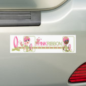 Roze lint-Bumpersticker Bumpersticker (Op auto)