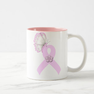 Roze lint Butterfly Tweekleurige Koffiemok