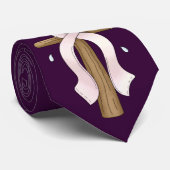 Roze lint Christelijk dwarsontwerp Stropdas (Opgerold)