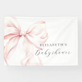 Roze lint Coquette babyshower achtergrond Spandoek (Horizontaal)