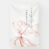 Roze lint Coquette babyshower achtergrond Spandoek (Verticaal)