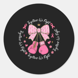 Roze lint Coquette Bow Boxing Handschoenen Borstka Ronde Sticker