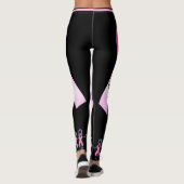 Roze lint dames personaliseren zwarte Leggings (Achterkant)
