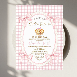 Roze lint een beetje cute baby shower uitnodiging