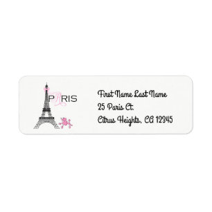 Roze Lint Eiffeltoren Parijs Frankrijk Poodle Chic Etiket