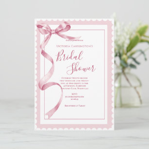 Roze lint Elegant Vrijgezellenfeest Kaart