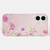 Roze lint en bloemen Case-Mate iPhone case (Achterkant (horizontaal))
