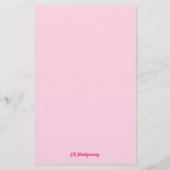 Roze lint en papier met naam (Achterkant)