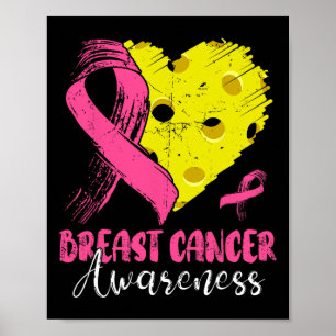 Roze lint en picklell LL Hart Borstkanker WA Poster
