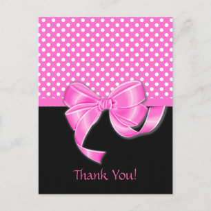 Roze lint- en pooldots briefkaart