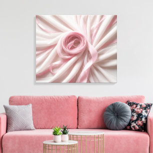 Roze lint en tule Abstract Canvas Afdruk