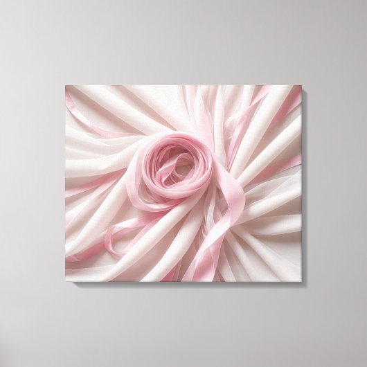 Roze lint en tule Abstract Canvas Afdruk (Voorkant)