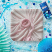 Roze lint en tule abstract papieren bordje (Feest)