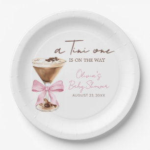 Roze Lint Espresso Martini Baby Shower Papieren Bordje