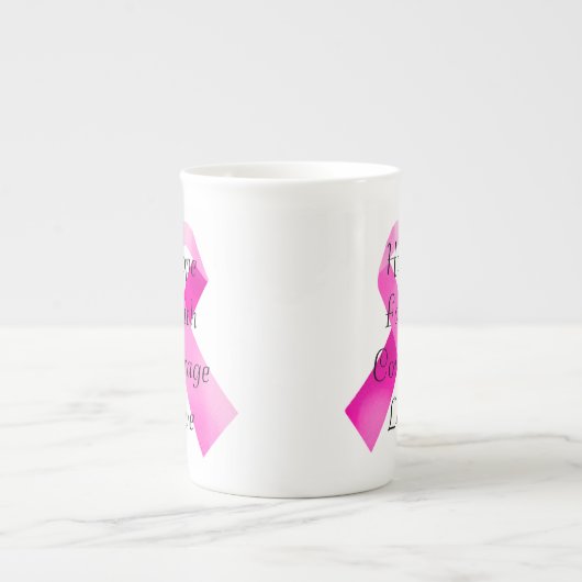 Roze lint Faith Bone China Mok (Voorkant)