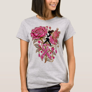 Roze Lint Fee Rose Borstkanker T-Shirt