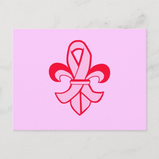 Roze lint Fleur de Lis Briefkaart (Voorkant)