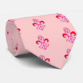 Roze lint Fleur de Lis Stropdas (Opgerold)