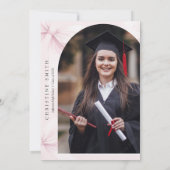 Roze Lint Foto Afstudeerfeest Kaart (Achterkant)
